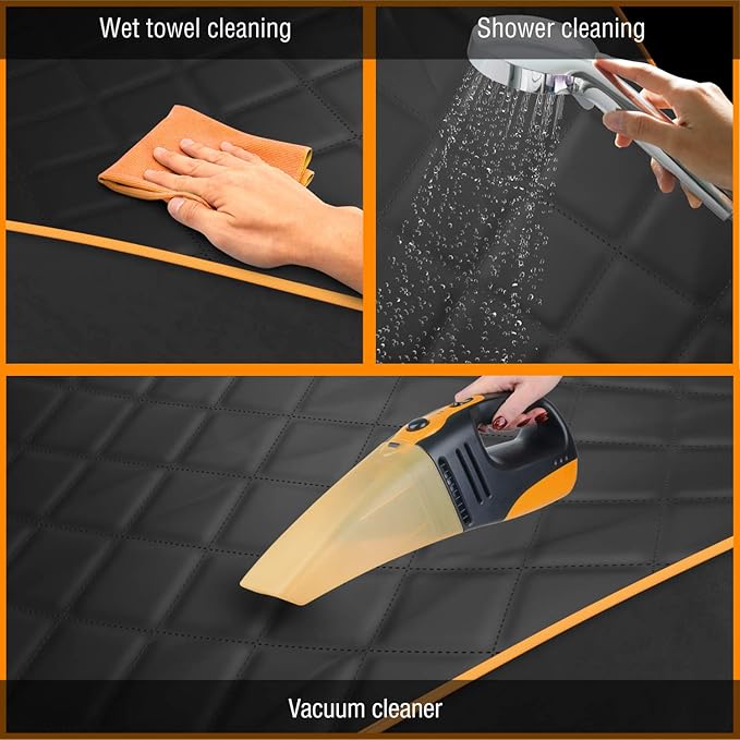 Active Pets Dog Car Seat Cover, Waterproof Front Seat Protector for SUV Truck Sedan, Pet Safety Travel Comfort System with Universal Fit, Orange-PawvioPets