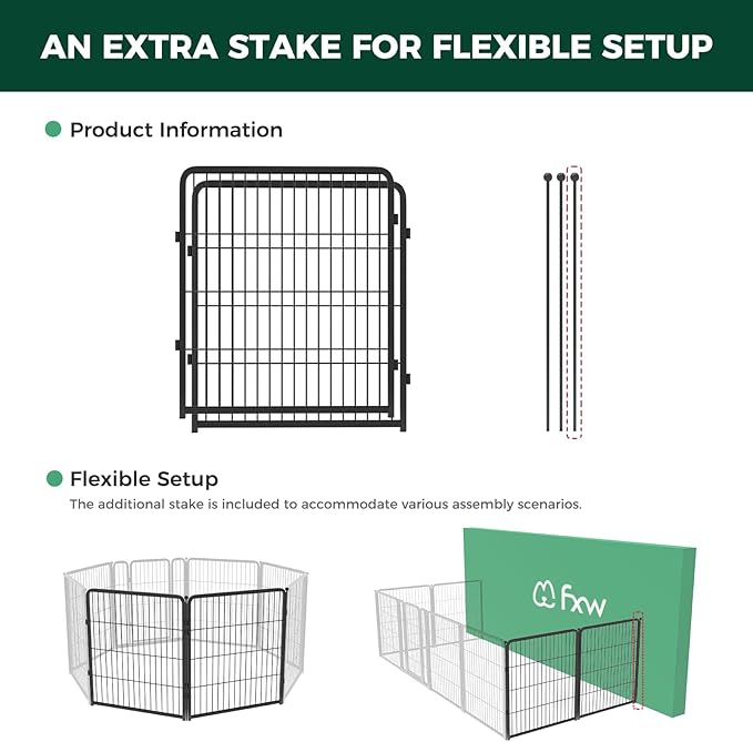 FXW Homeplus Unleashed Indoor Dog Playpen - Stress-Free and Safe Play, Heavy Duty 32 Inch 2 Wire Panels Dog Pen for Small and Medium Dogs, Black│Patented-PawvioPets