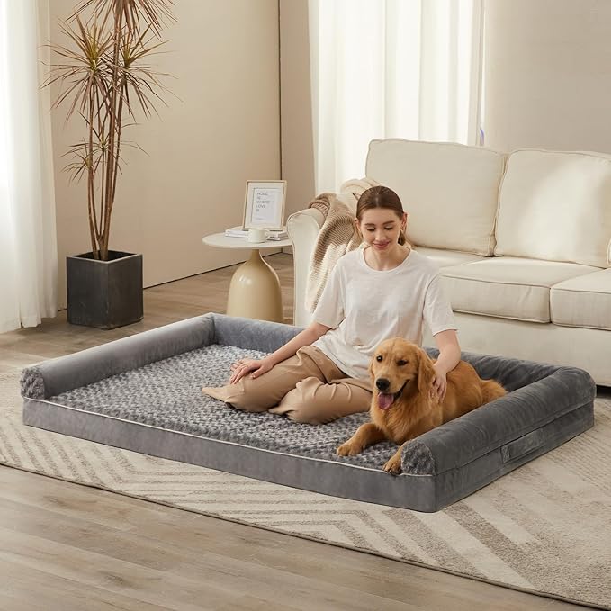 BFPETHOME Dog Beds for Large Dogs, Orthopedic Dog Bed for Medium Large Dogs,Big Waterproof Couch Pet Bed with Removable Washable Cover-PawvioPets