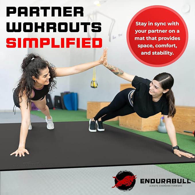 8FT x 4FT Extra Large Exercise Mat - PVC Floor Workout Mat with Carry Bag, Cleaning Cloth - Non slip Thick Workout Mats for Home Gym Flooring, Fitness Training Mat for Weights Pilates Cardio-PawvioPets