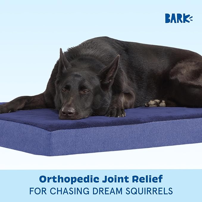 Barkbox Orthopedic Dog Bed with Memory Foam, Premium Comfort for Dogs and Puppies, Dog Bed for Joint Relief and Restful Sleep, Durable and Easy to Clean - Navy, Large-PawvioPets
