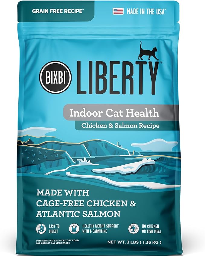 BIXBI Liberty Dry Food Indoor Cat Health Chicken & Salmon Recipe, 3lb-PawvioPets