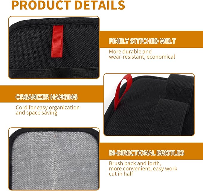 2PCS Electrostatic Pet Grooming Gloves, Reusable Hair Remover for Dog Cat Fur on Clothes Furniture Car Seat/Black-PawvioPets