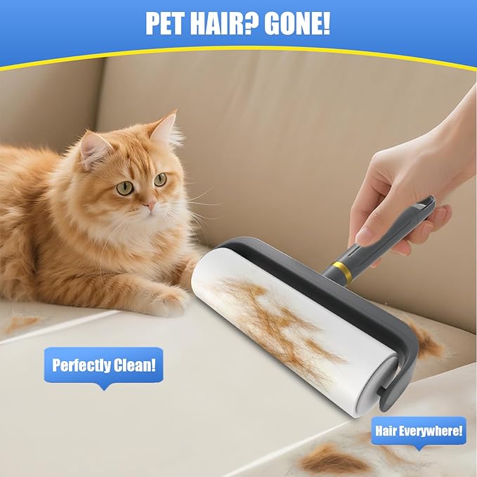 COBETE Large Surface Lint Rollers for Pet Hair Extra Sticky, 100 Sheets Mega Value Set, Dog and Cat Lint Remover for Clothes, Couch, Furniture,Pick Pet Hair Up-PawvioPets