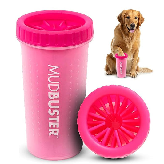 Dexas MudBuster Portable Dog Paw Cleaner, Pink Large Pet Supplies and Accessories-PawvioPets