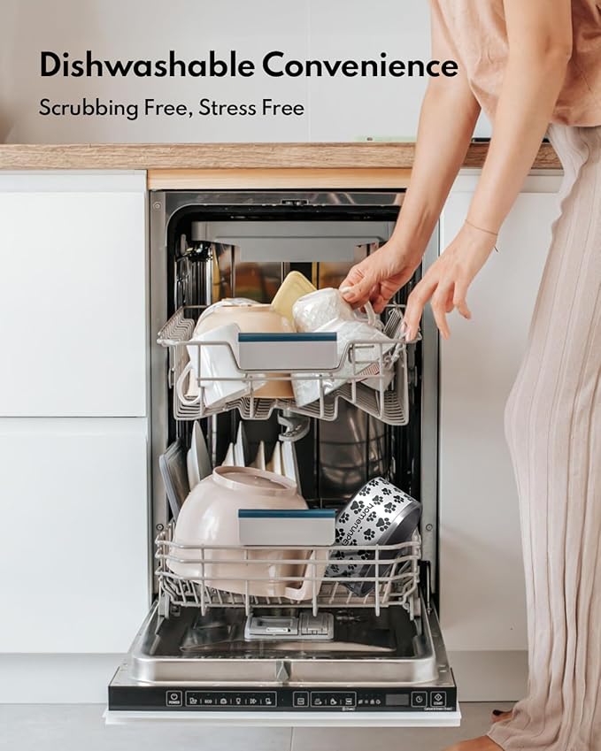 Dog Bowl, HomeRunPet Dog Food Water Bowl with Non-Slip Rubber Base, Metal Insulated Stainless Steel Dog Bowls, Double Wall Dog Bowl for Small Medium Large Dogs, Durable, Dishwasher Safe, 32oz-PawvioPets