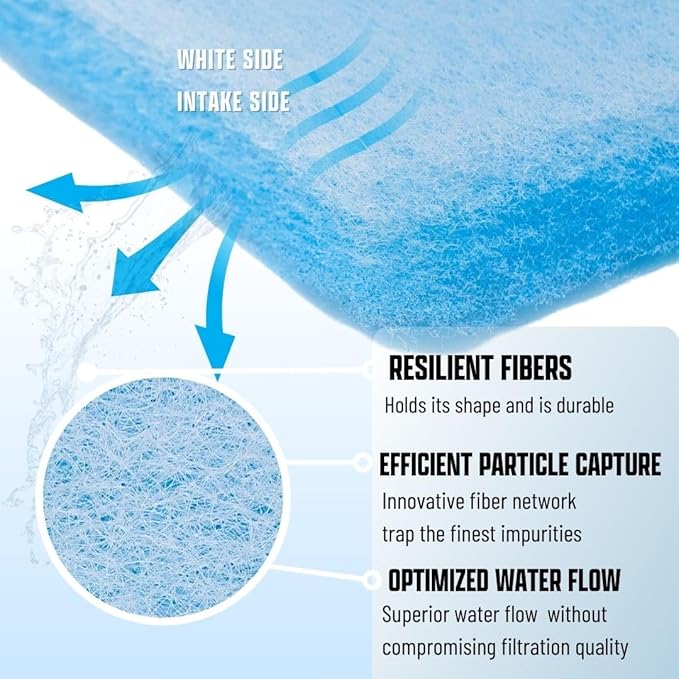 Aquarium Filter Media Pad Cut to Fit Roll, 12" x 72" (6 ft)-PawvioPets