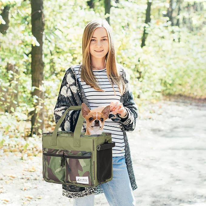 Cat Carrier Bag, Foldable Pet Bag Airline Approved, Pet Travel Carrier for Medium Cats Small Cats Dogs, Sturdy Transport Carriers Long Trips(Green)-PawvioPets