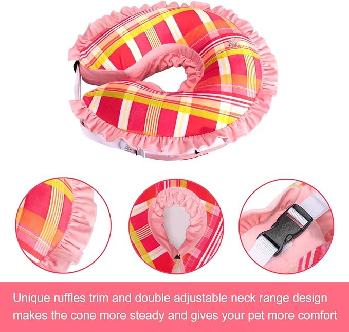 CuteBone Inflatable Cat Cone to Stop Licking After Surgery-Double Adjustable Neck Range P23SO00103S-PawvioPets