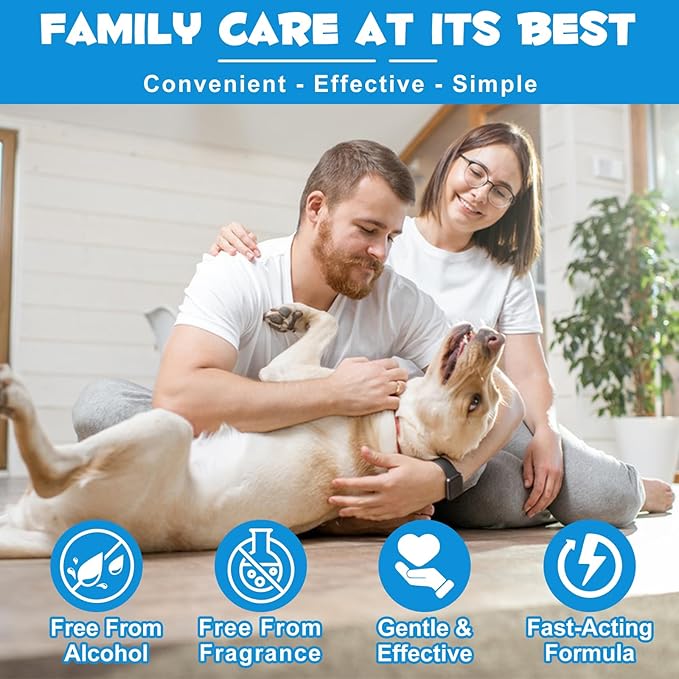 Dog & Cat Ear Infection Treatment Drops, Pets Ear Cleaning Drops with 1% Hydrocortisone for Dog & Cats Yeast Infection, Itchy Ear Relief, Pet Ear Care Supplies for Dogs & Cats -2fl oz-PawvioPets