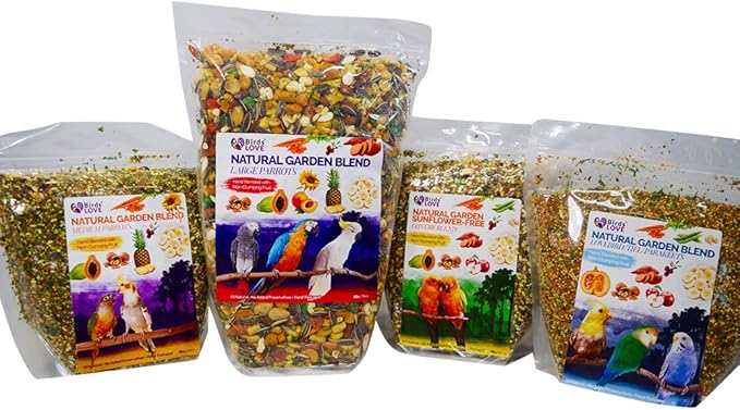 Birds LOVE All Natural Garden Blend Bird Food for Small Birds - Lovebirds, Cockatiels, Parakeets and Parrotlets 4lb-PawvioPets