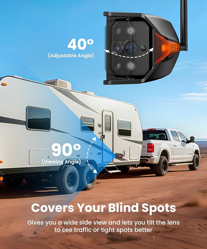 AUTO-VOX RV Backup Camera Wireless System: Left/Right Side Cameras, Adjustable Angle with IR Night Vision, IP69K Waterproof, Works Only with WF1, for Class A/B/C Motorhome, 5th Wheel, Travel Trailer-PawvioPets