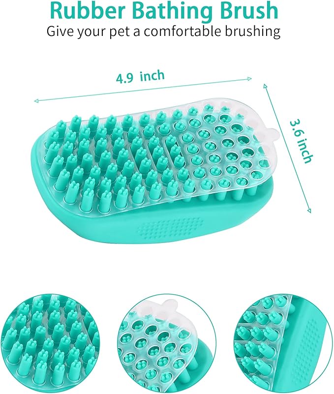 Dog Brush Kit for Grooming Short & Long Haired Dogs & Cats, 5 in 1 Pet Grooming Set for Small Animals, 5 PCS Puppy Self-Cleaning Slicker Brush and Pet Comb for Shedding Medium & Large Dogs-PawvioPets
