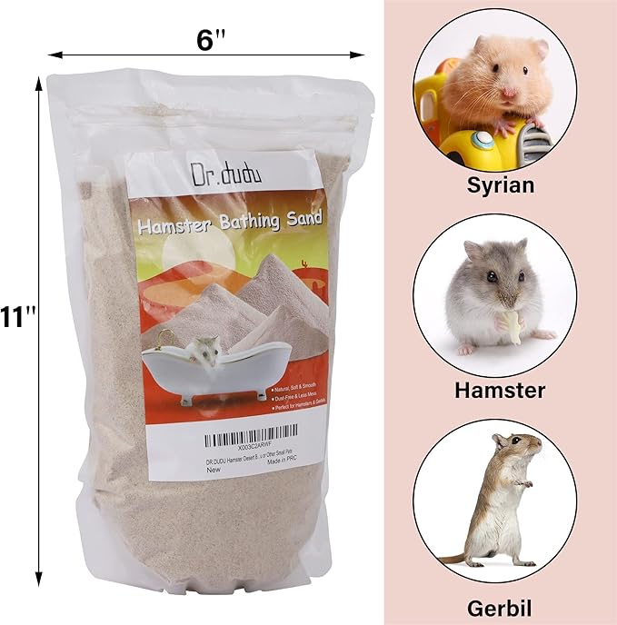 DR.DUDU Hamster Bath Sand, 6.6lb Dust Free Desert Sand or Potty Litter Sand for Hamster Chinchillas Gerbil Syrian Mice Small Animals (Beige)-PawvioPets