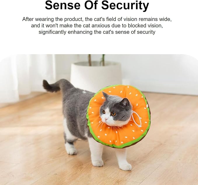 EWES Cat Cone Collar Soft M Size Alternative Neck Cones to Stop Licking Kitten Comfy Elizabethan Collars After Surgery Neuter Dog Donut Collar for Pet e Collar Recovery Shame-PawvioPets