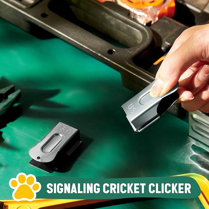 2 Pieces Brass Pet Training Clicker Signaling Cricket Clicker Metal Dog Clicker for Puppy Cats Trainer Pet Owners (Silver)-PawvioPets