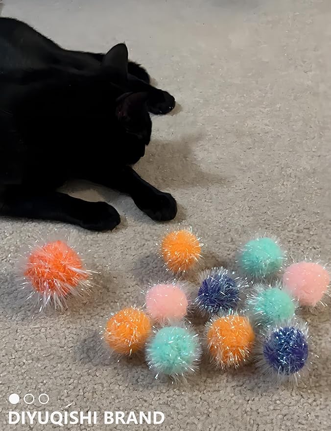 100-Pack Cat Toy Balls – Soft Fuzzy Toys for All Cats to Play and Exercise Indoors (1.5 inch, Cat Toys Pro Collection)-PawvioPets