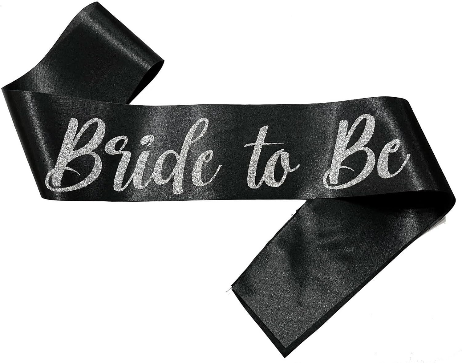 Silver and Black Bride Sash, Bride Sash Bachelorette Party Bridal Shower Sashes Bachelor Decorations Just Married Gift Engaged Decor Accessories,Black