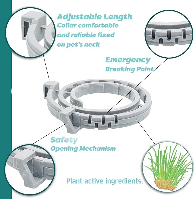 Flea and Tick Collar for Cats. Offers 4 * 6 Months of Protection. Made from Quality Essential Oils. Waterproof and Natural. Protects Kittens. Free Flea Comb and Tick Tweezers. (4 Pack - 13.8 inches)-PawvioPets