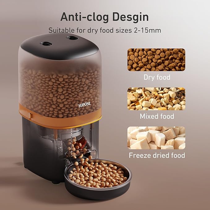 2025 Upgraded Automatic Cat Feeder - 4L Timed Auto Pet Feeder for Cat and Dog with Dry Food Dispenser, 180-day Battery Life, 1-6 Meals Per Day, 1-16 Portion, Desiccant Bag Keeps Food Fresh-PawvioPets