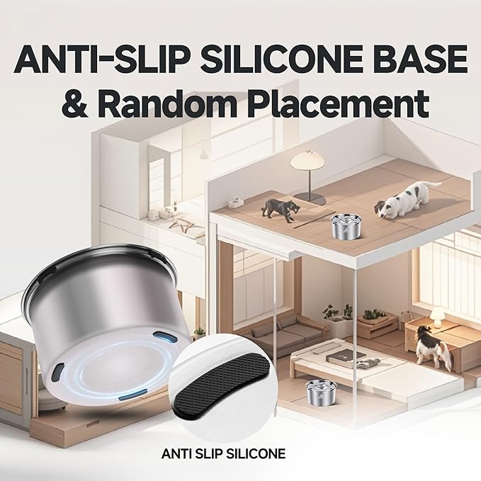 Dog Water Bowl No Spill, 5.6L/1.5 Gallon No Drip Slow Drinking Dog Water Bowl Dispenser Spill Proof, Large Stainless Steel Slobber Stopper for Messy Drinkers, Small Medium & Large Dogs-PawvioPets