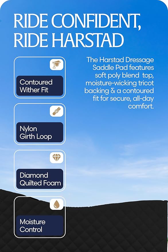 Equinavia Harstad Dressage Saddle Pad | Classic & Durable | Moisture-Wicking Tricot Backing-PawvioPets