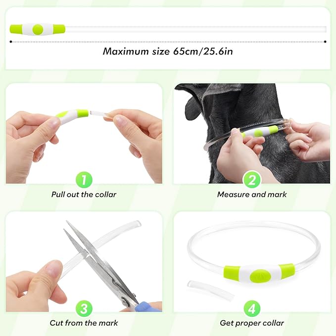 BSEEN Light Up Dog Collar - LED Dog Collar Rechargeable, Glowing Pet Collars for Small Medium Large Dogs, TPU Cuttable Lighted Puppy Collar, Safety Dog Lights for Night Walking (Green 70cm)-PawvioPets