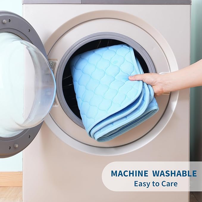 Dog Cooling Mat, No Need to Freeze Or Refrigerate This Cool Pet Pad Cat Mats- Keep Your Pet Cool, Machine Washable. (59" x 39" (XXL), Blue)-PawvioPets