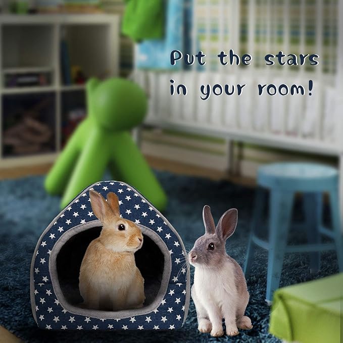 BWOGUE Guinea Pig House Bed Cozy Hamster Cave Large Hideout for Dwarf Rabbits Hedgehog Bearded Dragon Winter Nest Hamster Cage Accessories-PawvioPets