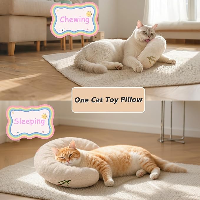 Cute Cat Couch with Soft Pillow, Supportive Dog Couch, Cat Sofa with Removable Cover，Cute Rainbow Shaped, 24 Inch-PawvioPets