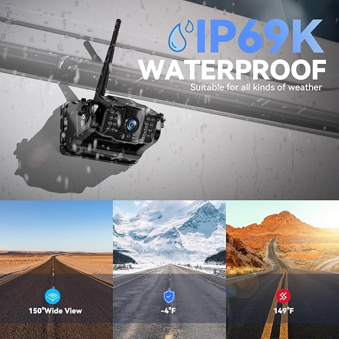 eRapta Wireless Backup Camera Magnetic: 5” Portable, 1-Min Install-Free Trailer Backup Camera with FHD1080P, Infrared Night Vision, 150° Wide-Angle View for Trailer/RV/Truck/Car/Tractor ACT501-PawvioPets