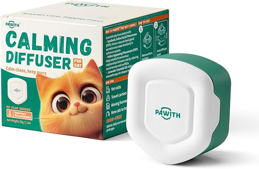 Cat Calming Diffuser for Travel – Pheromone Diffuser for Cats & Kittens to Reduce Anxiety and Stress-Related Behaviors, No Electricity Needed, Long-Lasting Enhanced Calming Aid (1 Pack)-PawvioPets