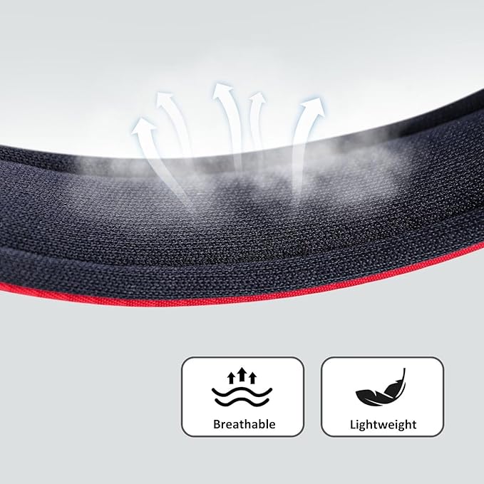 Didog Soft Padded Dog Collars for Medium Dogs, Lightweight and Breathable Dog Collar with Metal Buckle, Red, L-PawvioPets