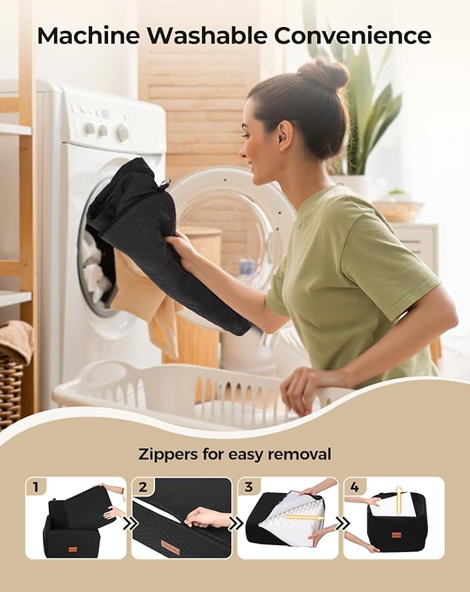 Dog Car Seat for Small & Medium Dogs Under 35lbs, Detachable & Washable Pet Car Seat, Interior Height 6 Inches Pet Travel Bed with Storage Pockets and 2 Dog Safety Belts (Black)-PawvioPets