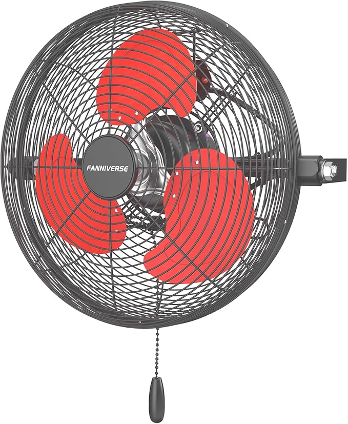 12 Inch Wall Fan Pro Series - Indoor High Velocity Wall Mount Fan for Commercial, Residential, Warehouse, Covered Patio, Shop, Garage, Barn, Gazebo 3 Speed 2800 CFM UL Safety Listed-PawvioPets