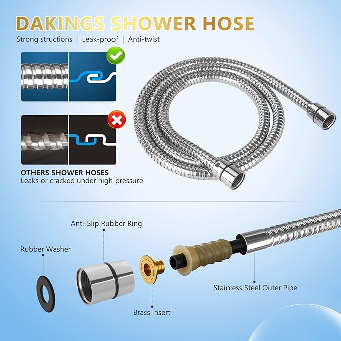 6 Spray Modes High Pressure Handheld Showerhead Set Upgraded 5 Inches Shower Head with Handheld Spray Premium Chrome Handheld Shower Head 60 Inches Stainless Steel Hose-1-Min Install-PawvioPets