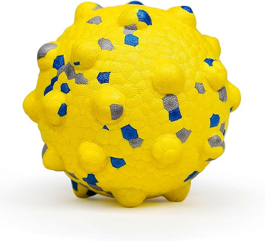 3.7'' Dog Balls for Dogs Aggressive Chewers Indestructible Tennis Durable Bouncy Interactive Dog Toy Balls for Fetch Game Floating Balls (Yellow Large)-PawvioPets