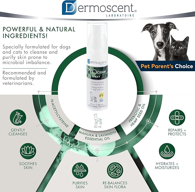 Dermoscent PYOclean® Spray for Dogs & Cats 50 ml (1.66 fl. oz.)-PawvioPets
