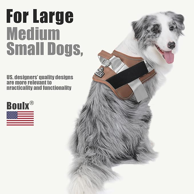 Bolux Dog Harness, No-Pull Reflective Dog Vest, Breathable Adjustable Pet Harness with Handle for Outdoor Walking - No More Pulling, Tugging or Choking-PawvioPets