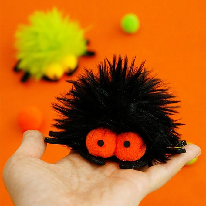 2 Pack-Spider Cat Kicker Toy with Catnip & Bell Inside, Cat Stuffed Animal Soft Cat Toys, Cute Cat Feather Toy Plush Cat Toy, Cat Nip Toys Cat Toys for Bored Cats, Interactive Cat Toys for Indoor Cats-PawvioPets