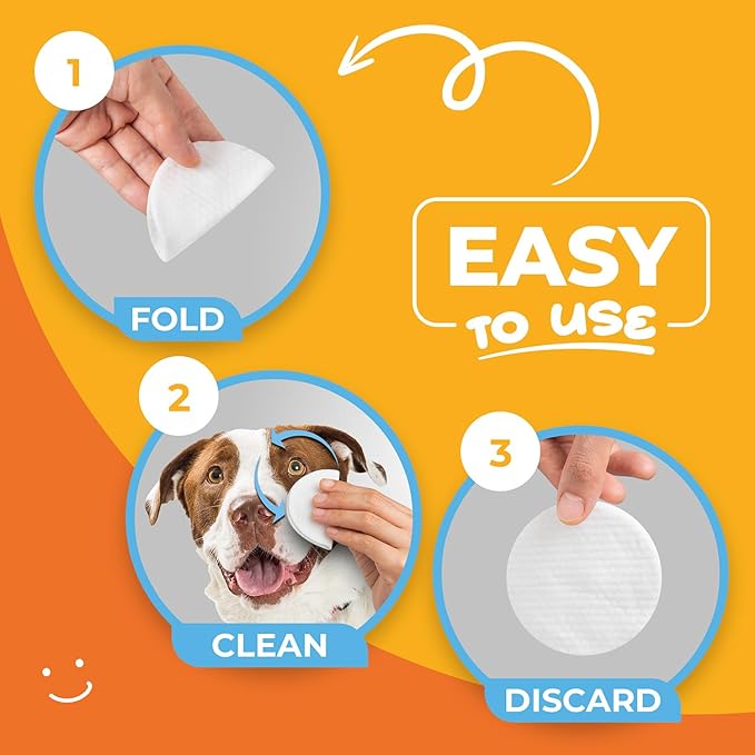 Dog Eye Wipes - Hypoallergenic Eye & Face Wipes for Dogs, Cats, and Puppy - Pet Tear Stain Remover and Cleaner - Gently Cleans and Removes Discharge, Crust, and Gunk - Coconut-PawvioPets