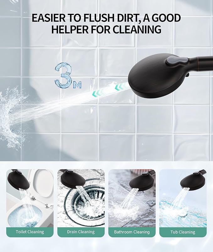 Filtered Shower Head with Handheld, High Pressure 9 Spray Mode Matte Black Showerhead with 4 Filters, Detachable Shower Head, Water Softener Filters Beads for Hard Water - Remove Chlorine-PawvioPets