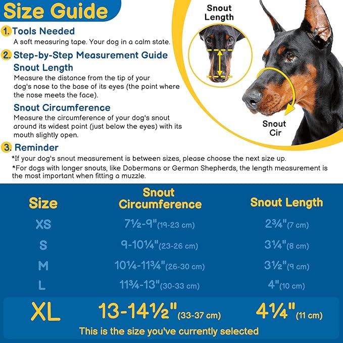 BARKLESS Basket Muzzle for Large Dogs, Humane Muzzle to Prevent Biting and Scavenging, Snap-on Treat Cover Helps Dogs Acclimatize Mouth Cover, Adjustable Mouth Guard for Positive Training, Grooming-PawvioPets