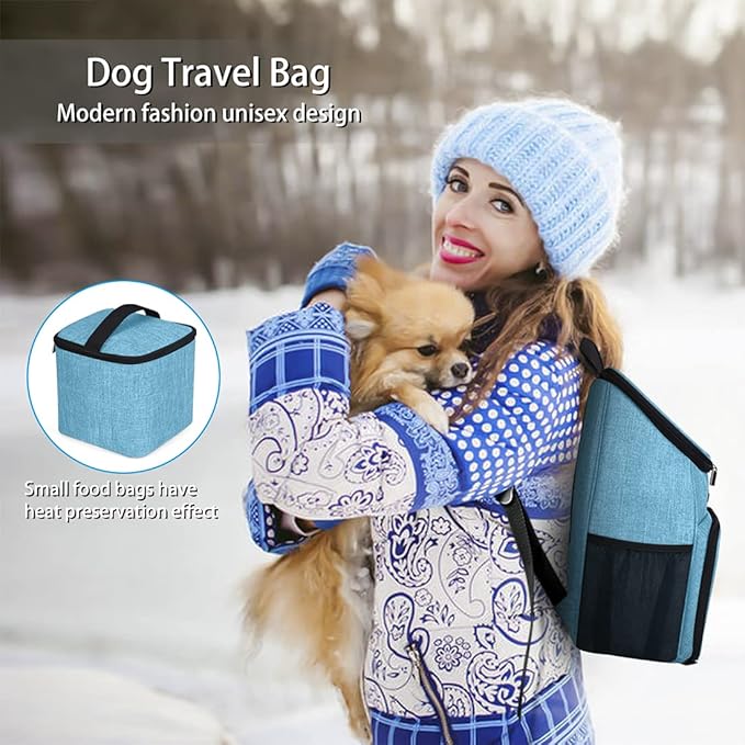 BAGLHER丨Dog Travel Bag, Airline Approved Pet Supplies Backpack, Dog Travel Backpack with 2 Silicone Collapsible Bowls and 2 Food Baskets-PawvioPets