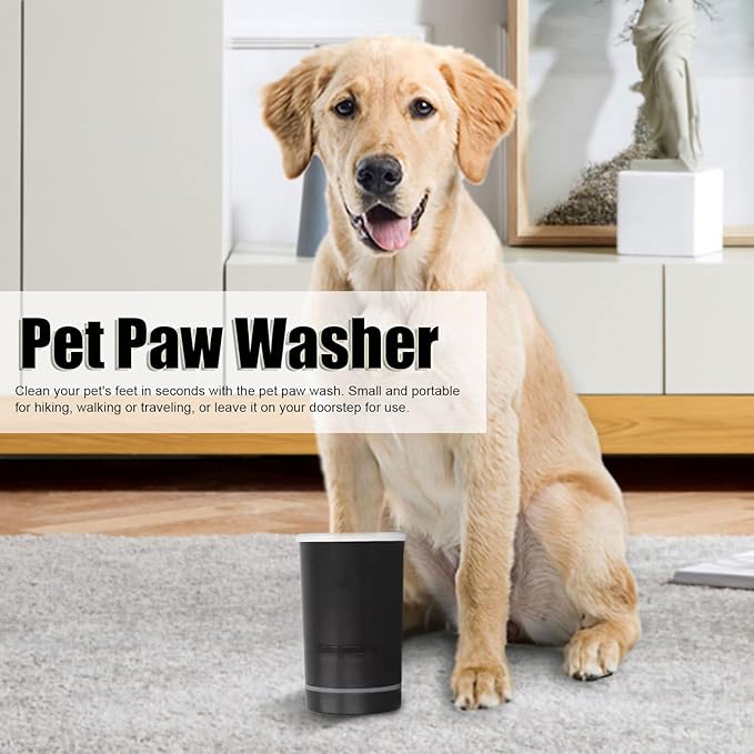 gernie Electric Pet Washer, 2000mAh USB Rechargeable Automatic Dog Washer 2 in 1 Portable Dog Foot Cleaner with Soft Brush for Small Medium Dogs s and Cats-PawvioPets