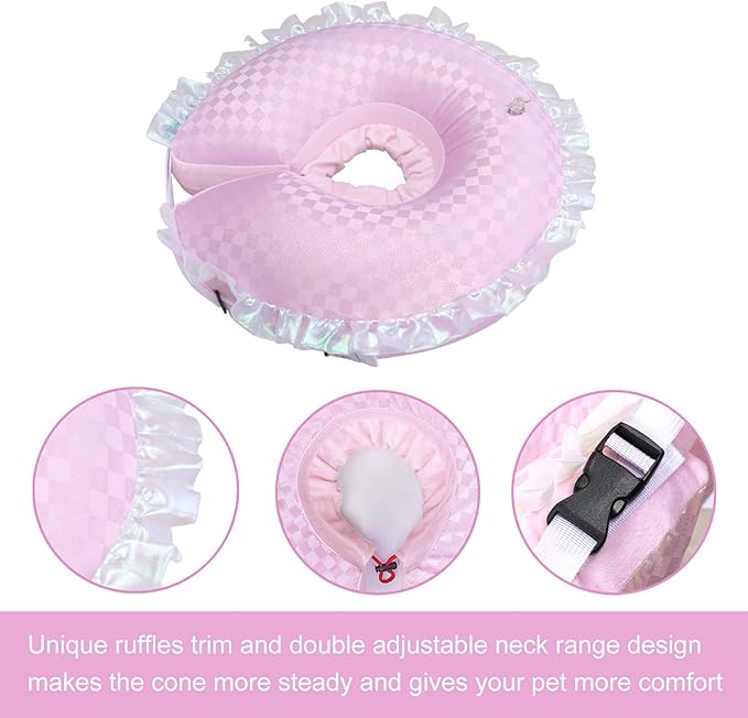 CuteBone Inflatable Dog Cone Alternative for Large Dogs After Surgery-Double Adjustable Neck Range P23SO00101XL-PawvioPets