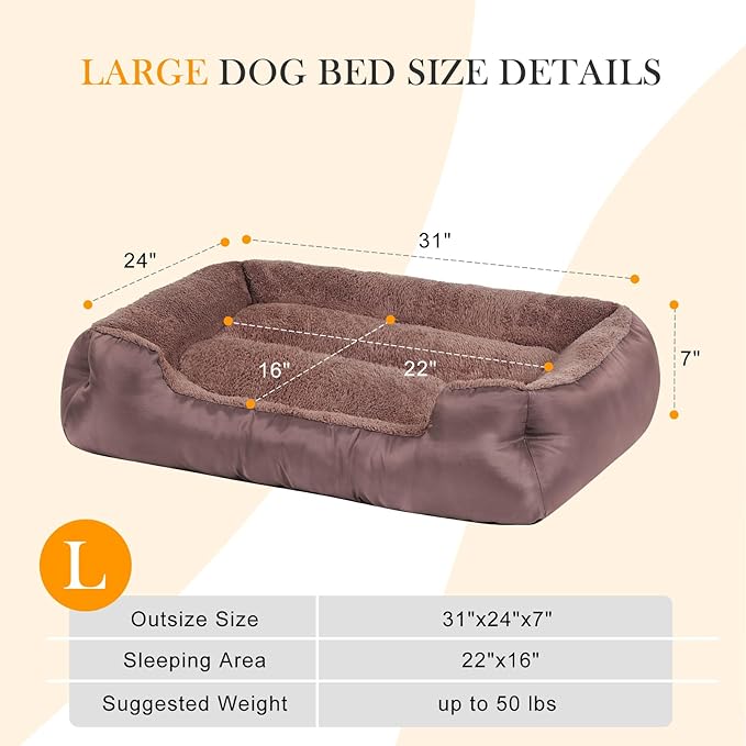 Dog Bed for Medium Dogs, Durable Comfortable Pet Bed Up to 30/50/90/100 lbs, Self-Warming and Washable-PawvioPets