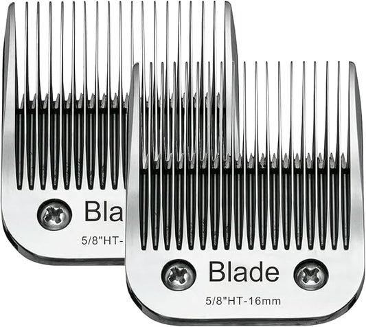 2PCS 5/8" HT Dog Grooming Replacement Blades Compatible with Andis Dog Clippers,Dog Clipper Blades Compatible with Wahl KM-10 Series Clippers, Oster A5,Size-5/8-Inch 16mm Cut Length-PawvioPets