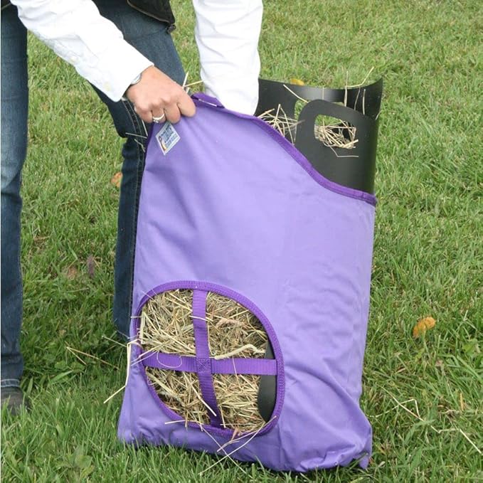 Dura-Tech Nylon Hay Bag for Horses | Color Burgundy | Enhances Digestion with Slow Consumption | Minimizes Hay Waste | Extremely Durable 600 Denier PVC Construction-PawvioPets