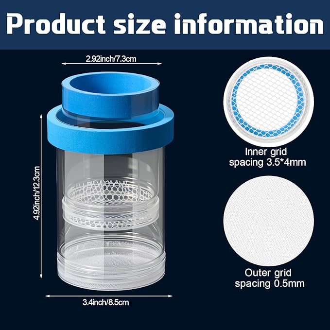 2 Pcs Breeder Box for Fish Tank Aquarium Breeder Separation Net Breeding Box with Suction Cup for Small Fish Shrimp Clownfish Guppy-PawvioPets